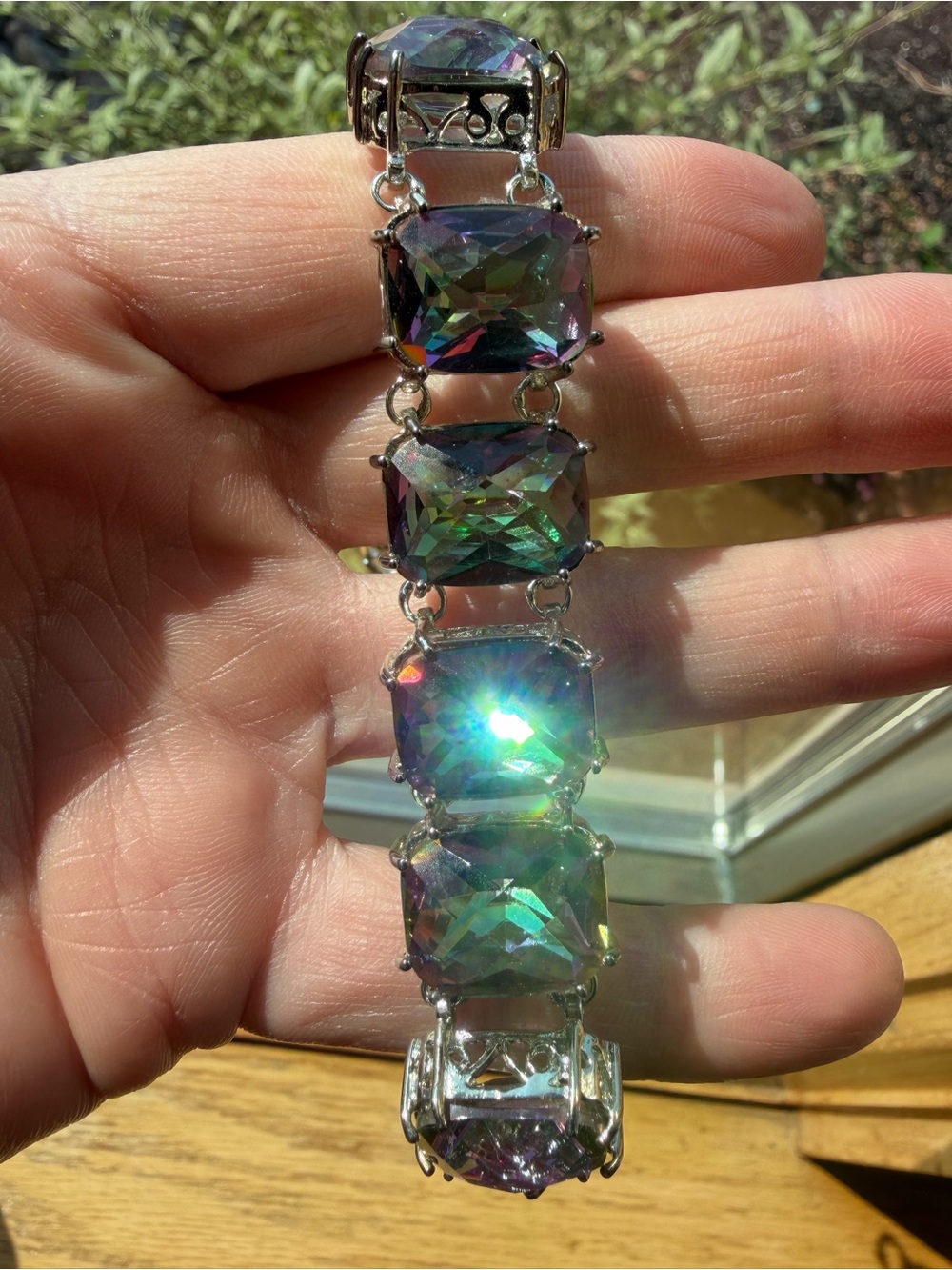 925 STERLING SILVER MYSTIC TOPAZ BRACELET - Picture 11 of 13